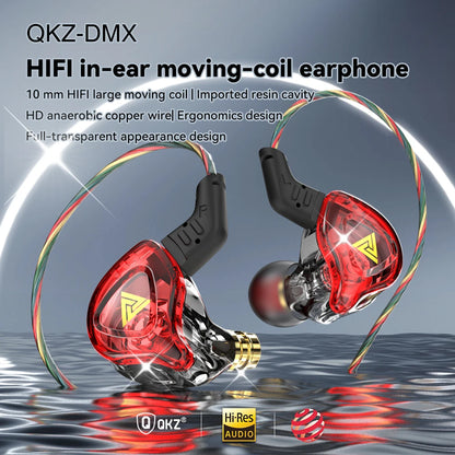 אוזניות חוט גיימינג QKZ AK6-DMX צבעוניות עם ביטול רעשים, סאונד HiFi, באס חזק ומיקרופון - ומוסיקה עם חיבור 3.5 מ"מ