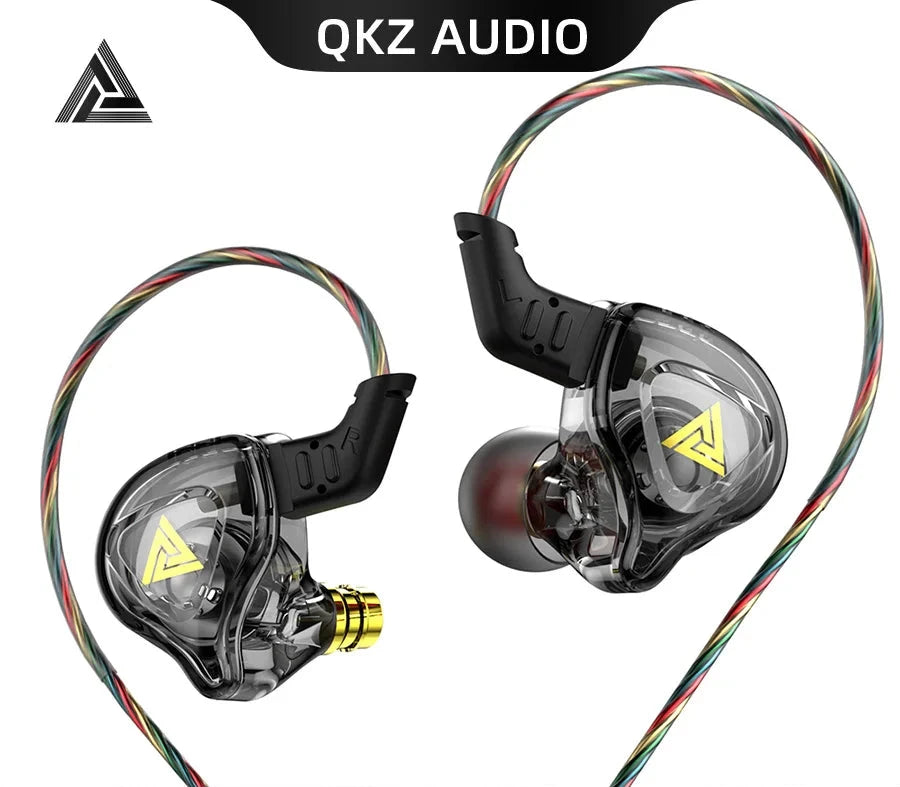 אוזניות חוט גיימינג QKZ AK6-DMX צבעוניות עם ביטול רעשים, סאונד HiFi, באס חזק ומיקרופון - ומוסיקה עם חיבור 3.5 מ"מ